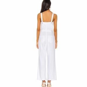 PAIGE Tie Waist Cotton Blend White Jumpsuit Size XS EUC